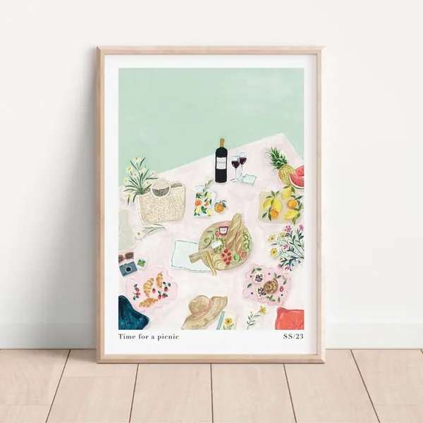 Time For A Picnic Art Print, Kitchen Wall Art