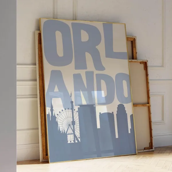 Orlando Vintage Travel Poster, Minimalist Decor