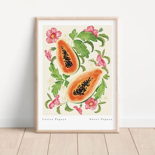 Papaya - Tropical Fruit Art