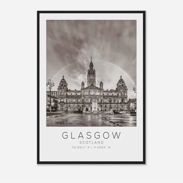 Glasgow Scotland Minimalist Travel Poster, Travel Print