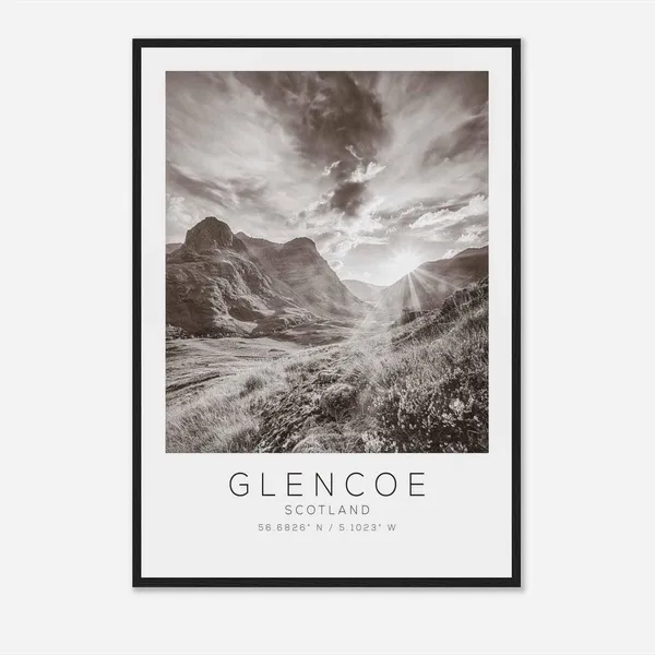 Glencoe Scotland Minimalist Travel Poster Print