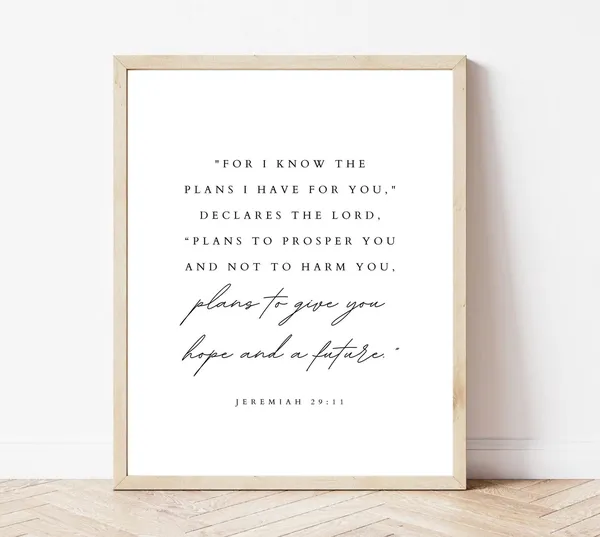 Jeremiah 29:11 Bible Verse Boho Art Print