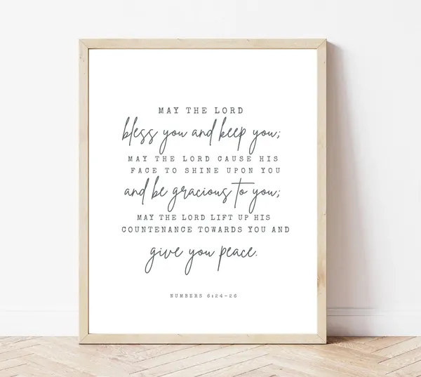 Numbers 6:24-26 Bible Verse Christian Art Print