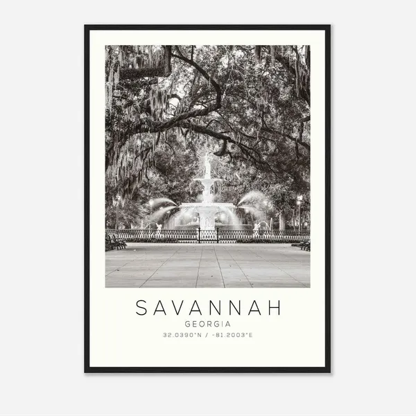 Savannah Georgia Minimalist Travel Poster Print