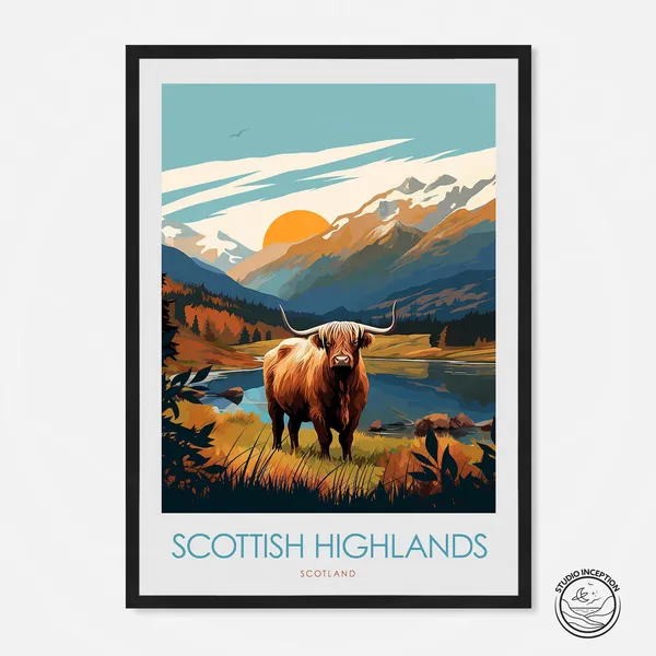 Scottish Highlands Travel Poster, The Highlands