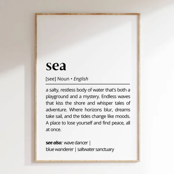 Sea Definition Coastal Ocean Quote Poster