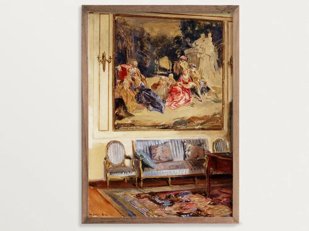European Interior Scene, French Country House Decor Art Print
