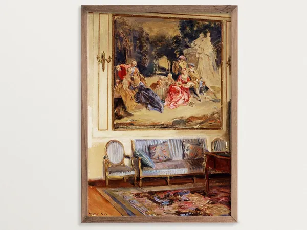 European Interior Scene, French Country House Decor Art Print