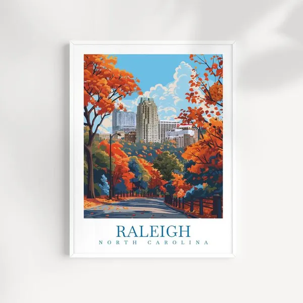 Raleigh Travel Poster, North Carolina Art Print