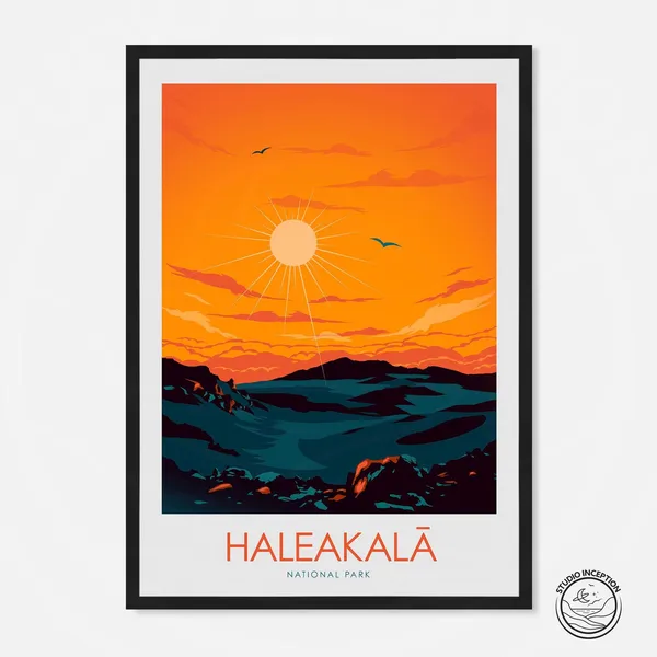 Haleakala National Park Travel Poster, Hawaii Print