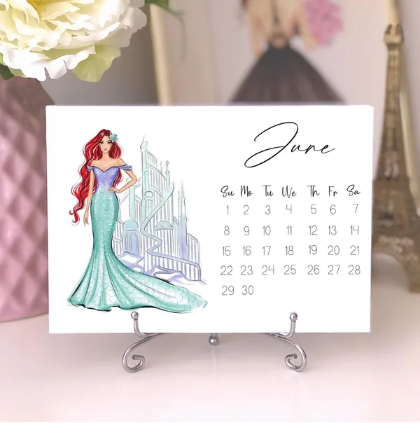 Princess Calendar 2025 Fashion Illustrated Art Print