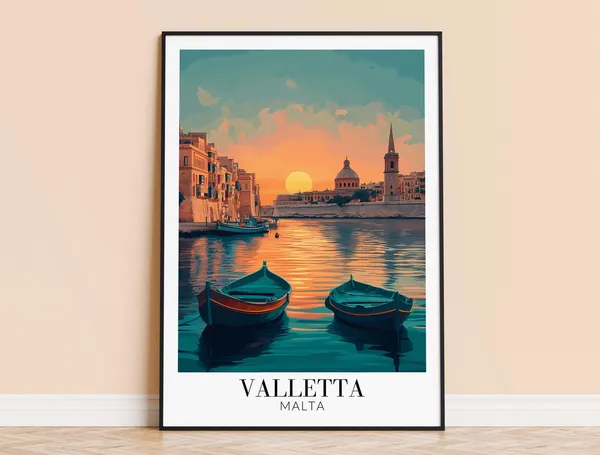 Valletta Malta Travel Poster, Home Decor
