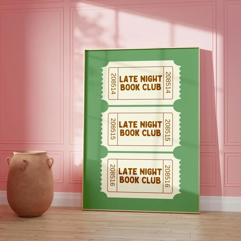 Late Night Book Club Poster, Reading Nook Decor - Image 3