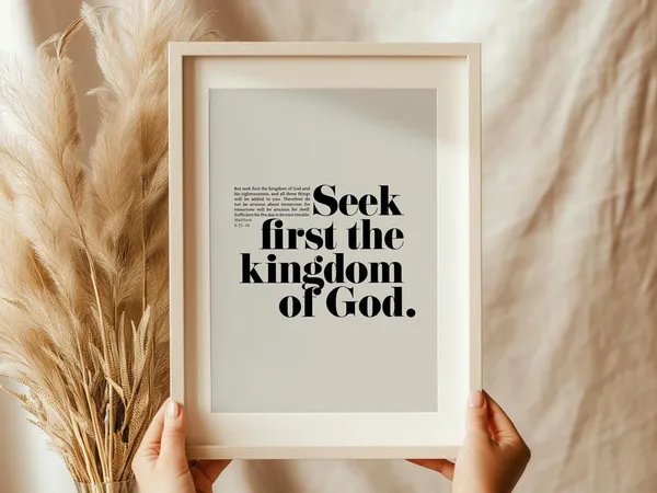 Seek First the Kingdom of God, Matthew 6:33-34 Art Print
