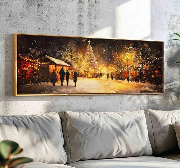 Christmas Night Art Print, Holiday Home Wall Decor