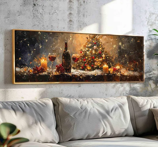 Christmas Wall Art, Horizontal Holiday Art Print