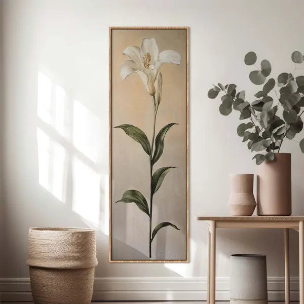 Vintage Botanical Floral Art Print, Vertical Flowers