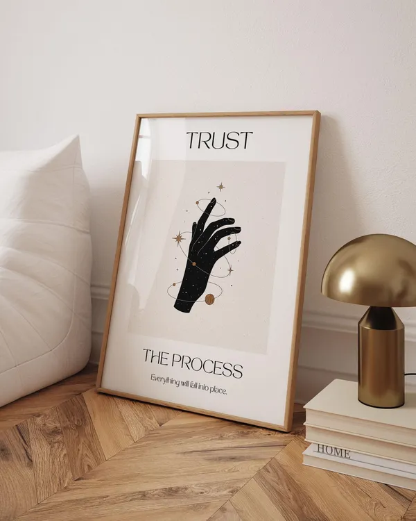Trust The Process Quote Art Print, Boho Wall Art
