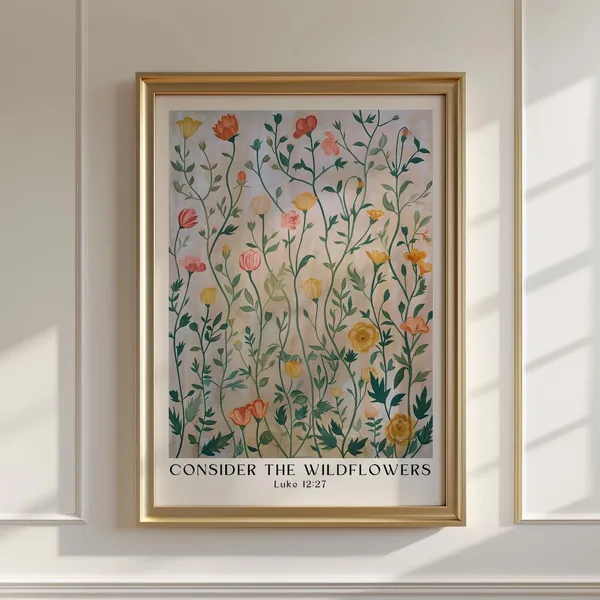 Consider The Wildflowers Scripture Wall Art Print