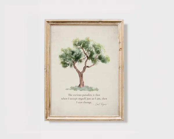 Carl Rogers Quote Vintage Mental Health Art Print