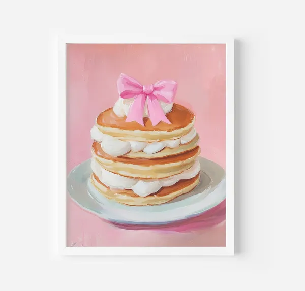 Pancakes Coquette Kitchen Decor Wall Art Print