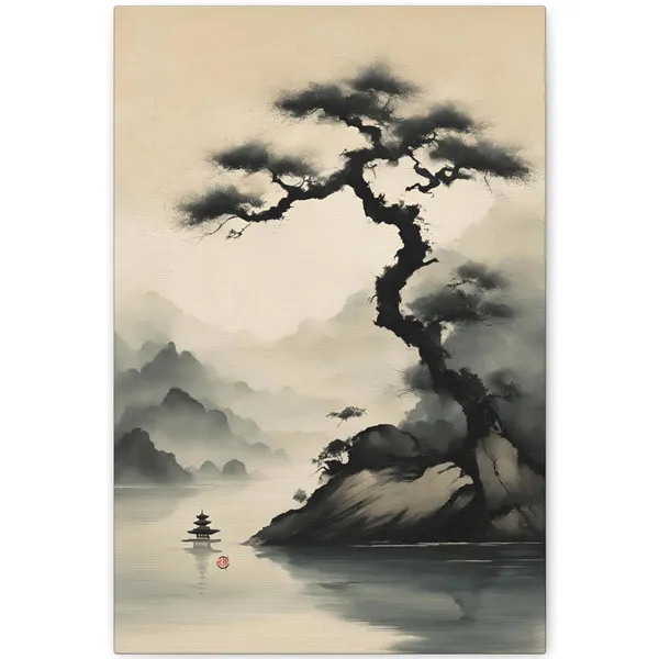 Japandi Painting Zen 3 Minimalist Japanese Ink Wash Art Print