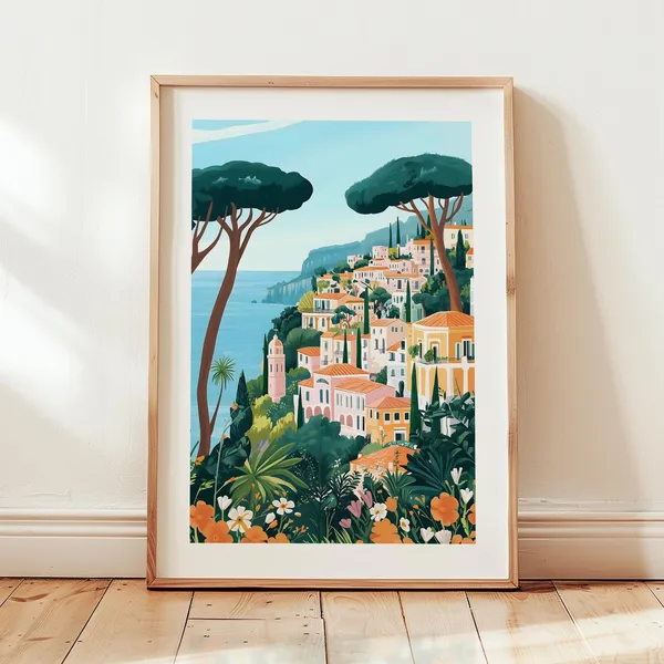 Ravello Amalfi Coast Watercolor Poster