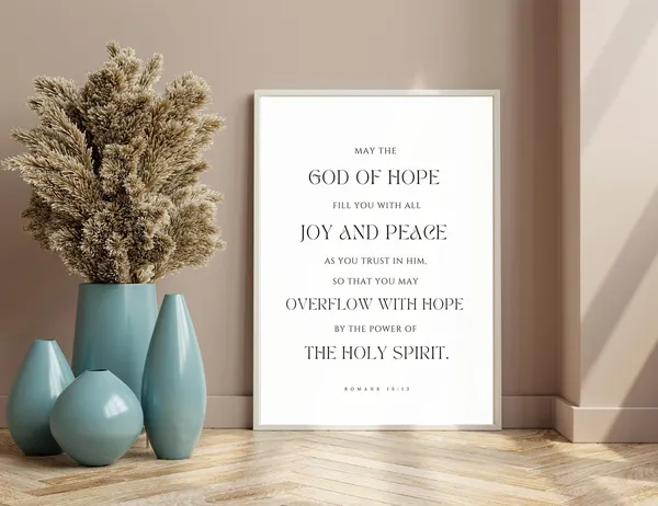 Romans 15:13 Modern Christian Scripture Art Print