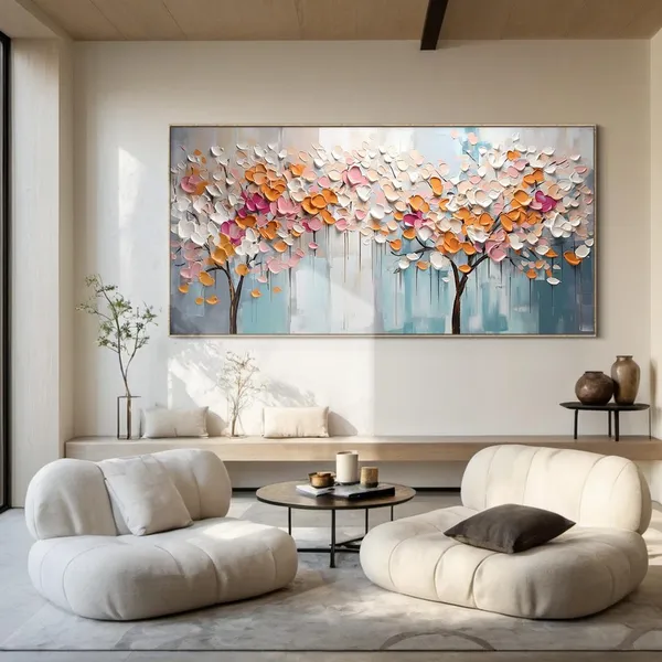 Colorful Tree Of Life Landscape Oil Painting Art Print