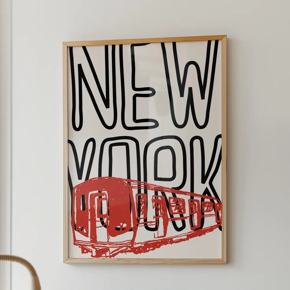 New York Subway Art Poster, Modern Graphic