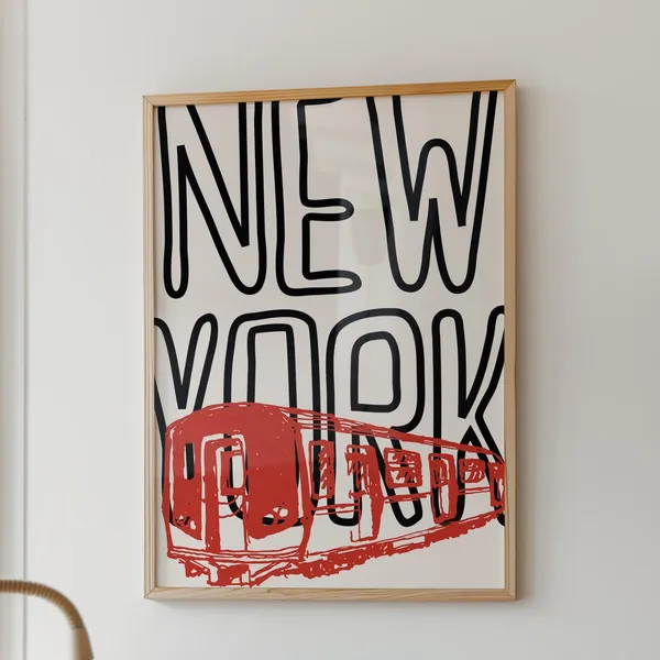 New York Subway Art Poster, Modern Graphic