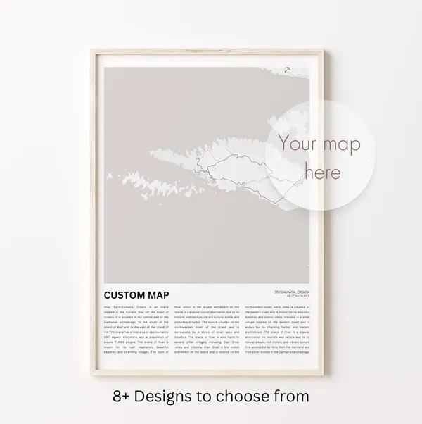 Custom Map Print City Travel Art, Personalized