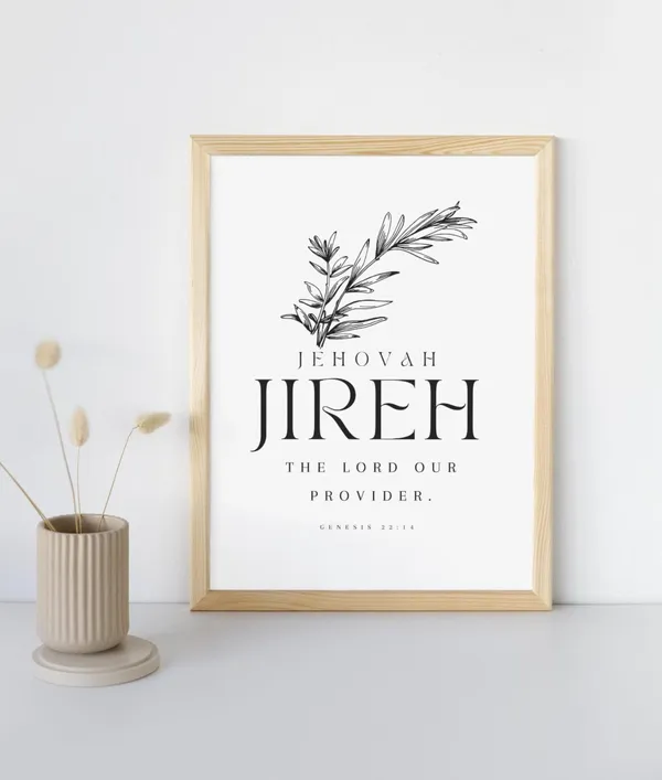 Jireh Names of God Christian Minimalist Art Print