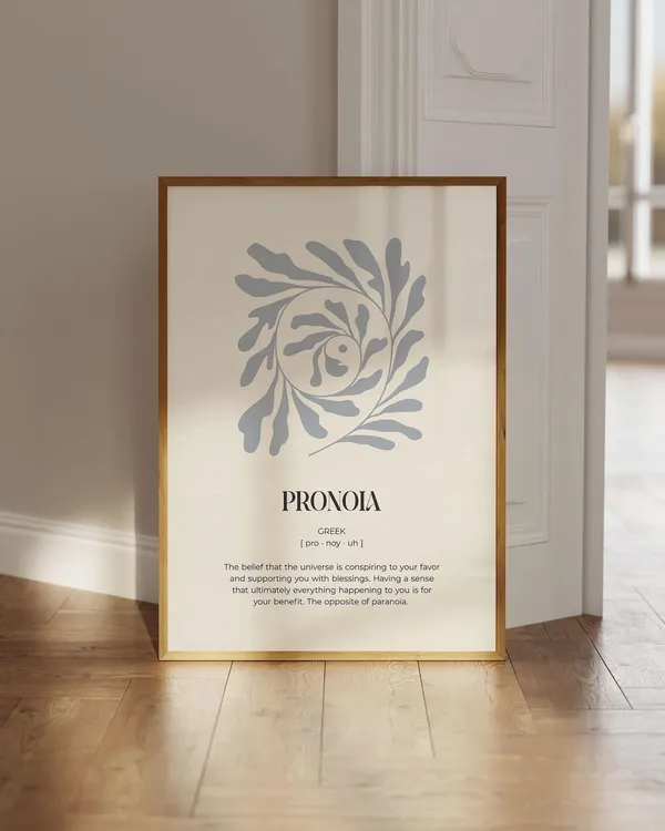 Pronoia Definition Inspirational Typography Art Print