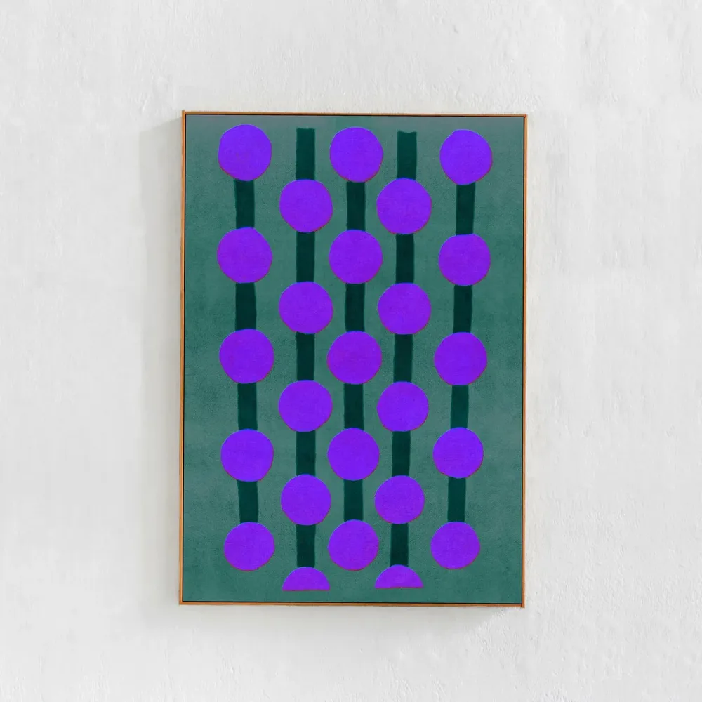 Retro Abstract Geometric Art Print, Mid-Century Modern