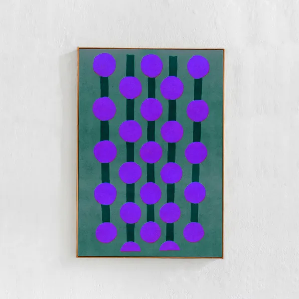 Retro Abstract Geometric Art Print, Mid-Century Modern