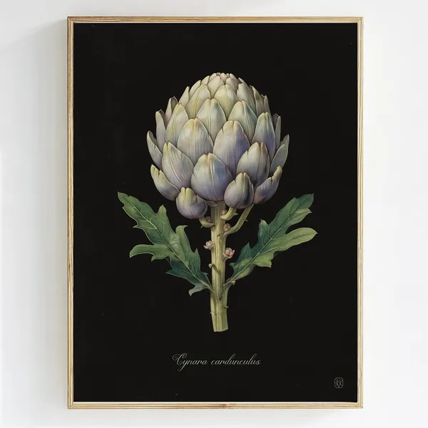 Botanical Artichoke Vintage Vegetable Poster Print