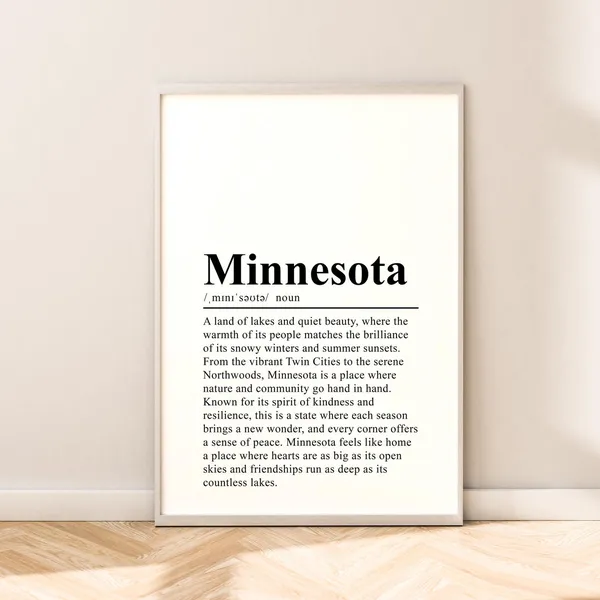 Minnesota Minimalist Travel Definition Art Print