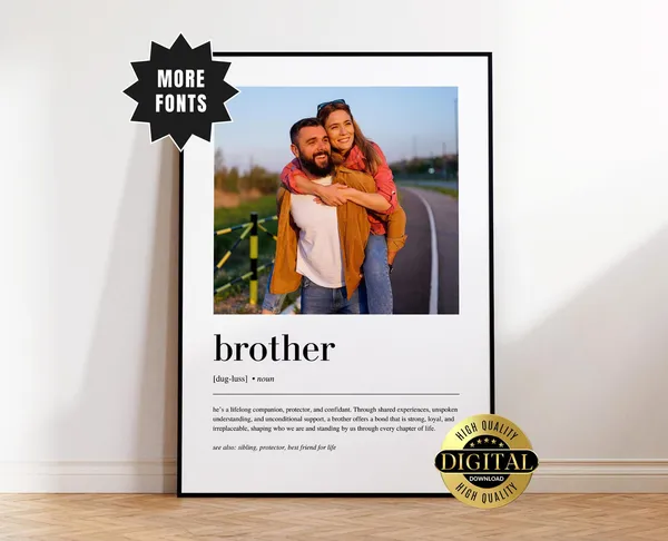 Personalized Brother Definition Poster, Custom Gift