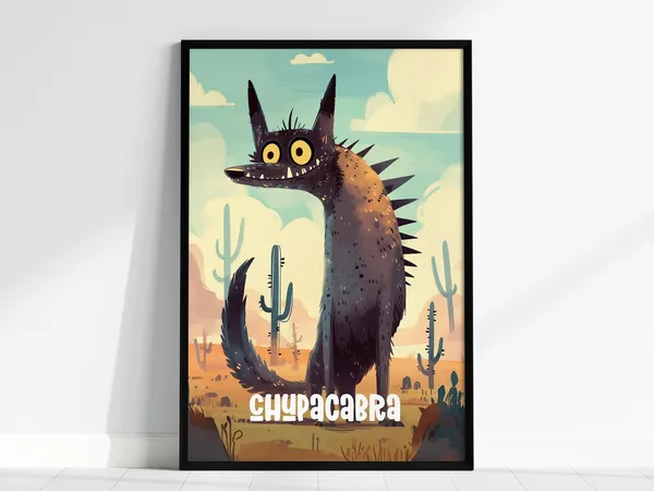 Chupacabra Cute Cryptids Series Kids Room Poster Print