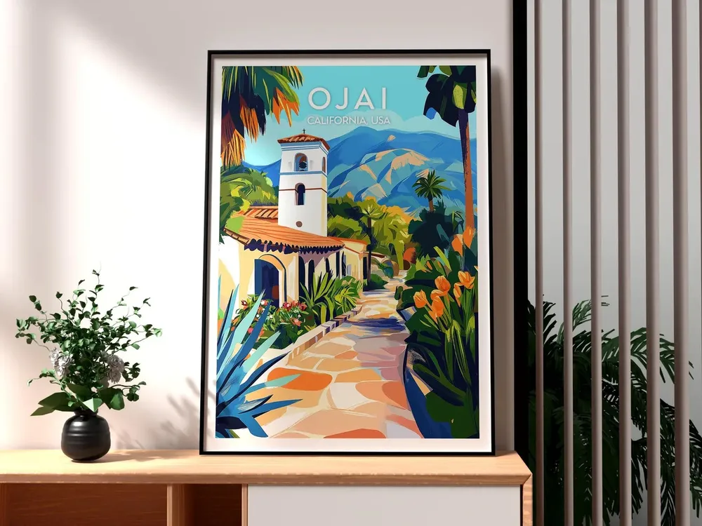 Ojai Travel Poster, Ventura County Town Art Print - Image 3