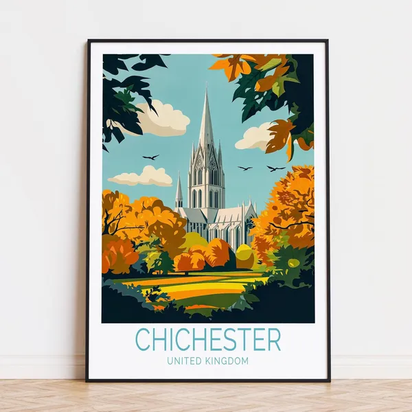 Chichester Travel Poster, United Kingdom Art Print