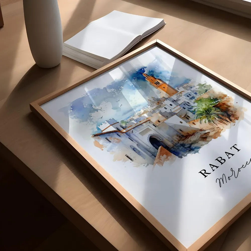 Rabat Morocco Travel Poster, Custom Text Personalized - Image 4