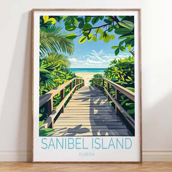 Sanibel Island Florida Travel Poster, Travel Poster