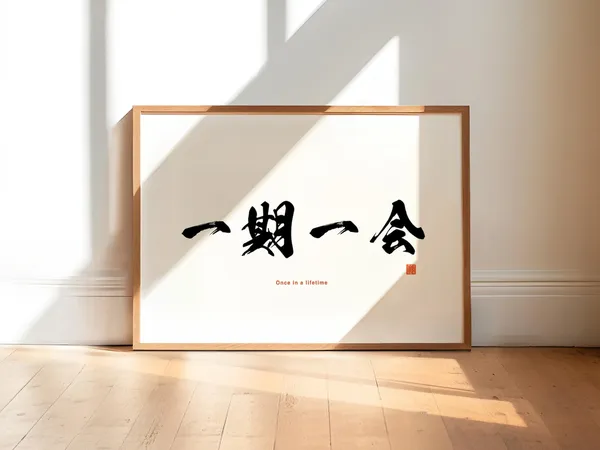 Japanese Wisdom Calligraphy Poster, Minimalist Japandi Decor