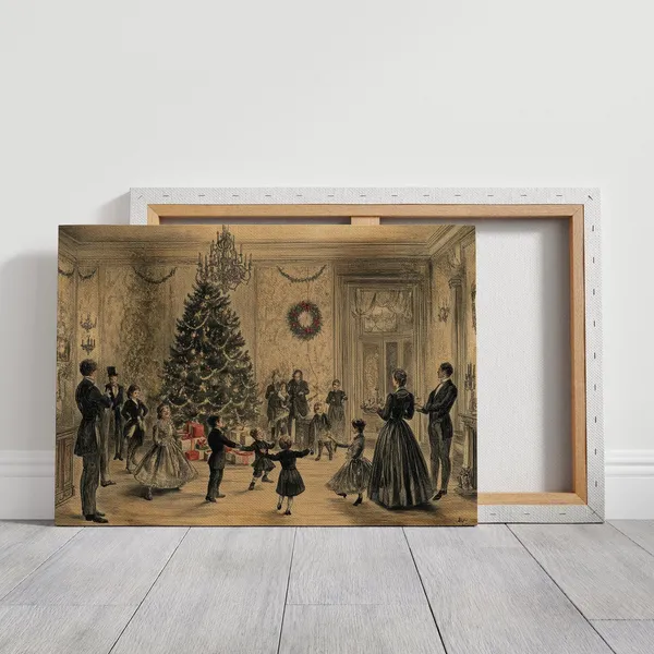 Vintage Christmas Eve Party Farmhouse Art Print