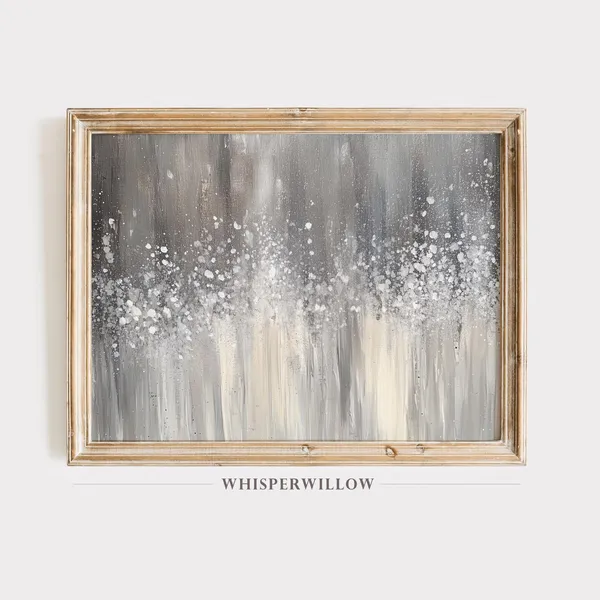 Neutral Abstract Waterfall Art Print, Minimalist Decor