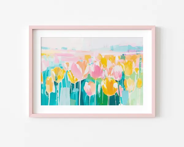 Colorful Flowering Tulips Abstract Spring Flower Art Print