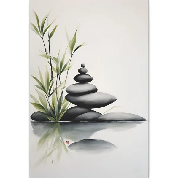Japandi Zen Minimalist Wall Art, Living Room Decor