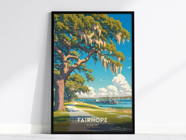 Fairhope Alabama Scenic Live Oak Art Print